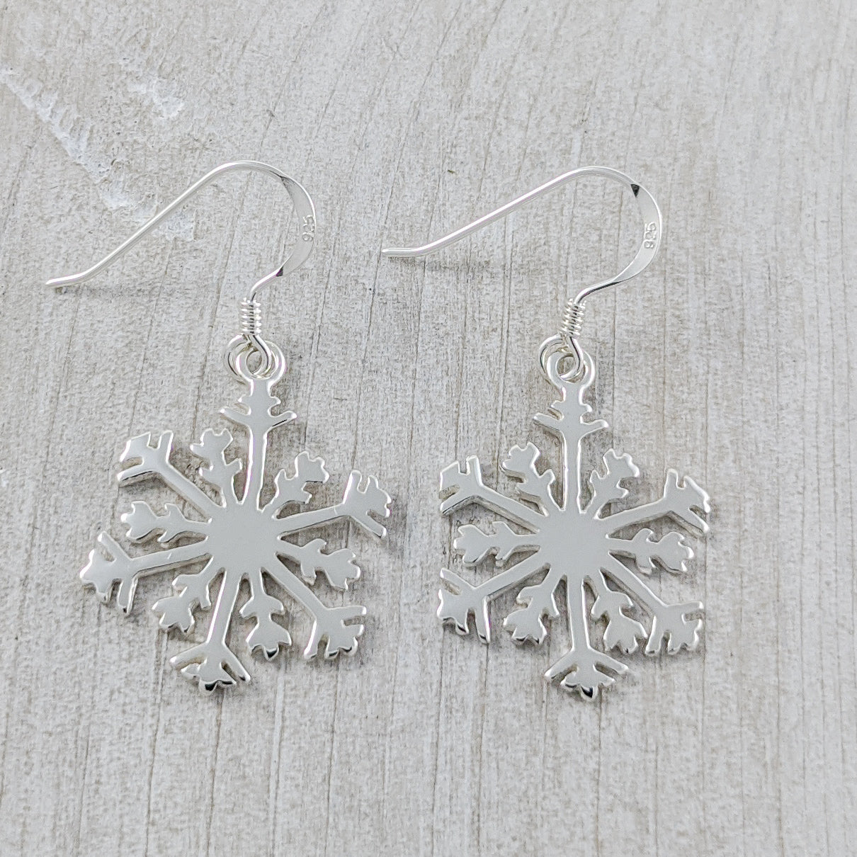 Snowflake Dangle Earrings – Sterling Silver Winter Charm