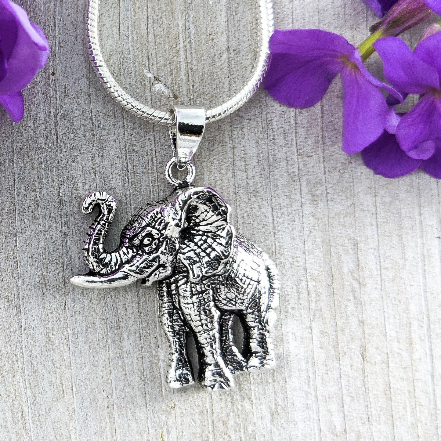 Strength to Carry On, Sterling Silver Elephant Necklace