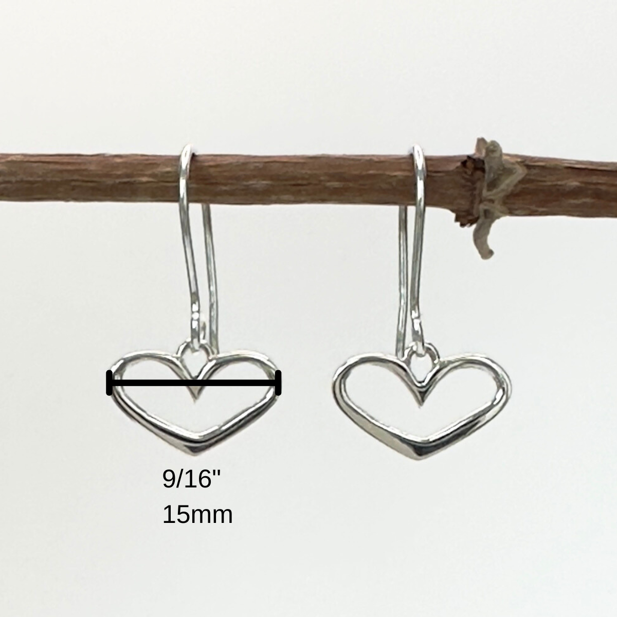 Loving Heart Earrings in Sterling Silver