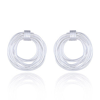 Wire Nest Stud Earrings, Sterling Silver