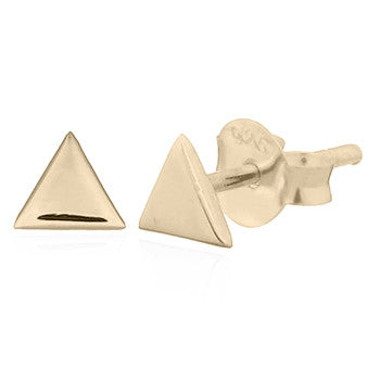 Tiny Triangle Stud Earrings in Gold Plated Sterling Silver