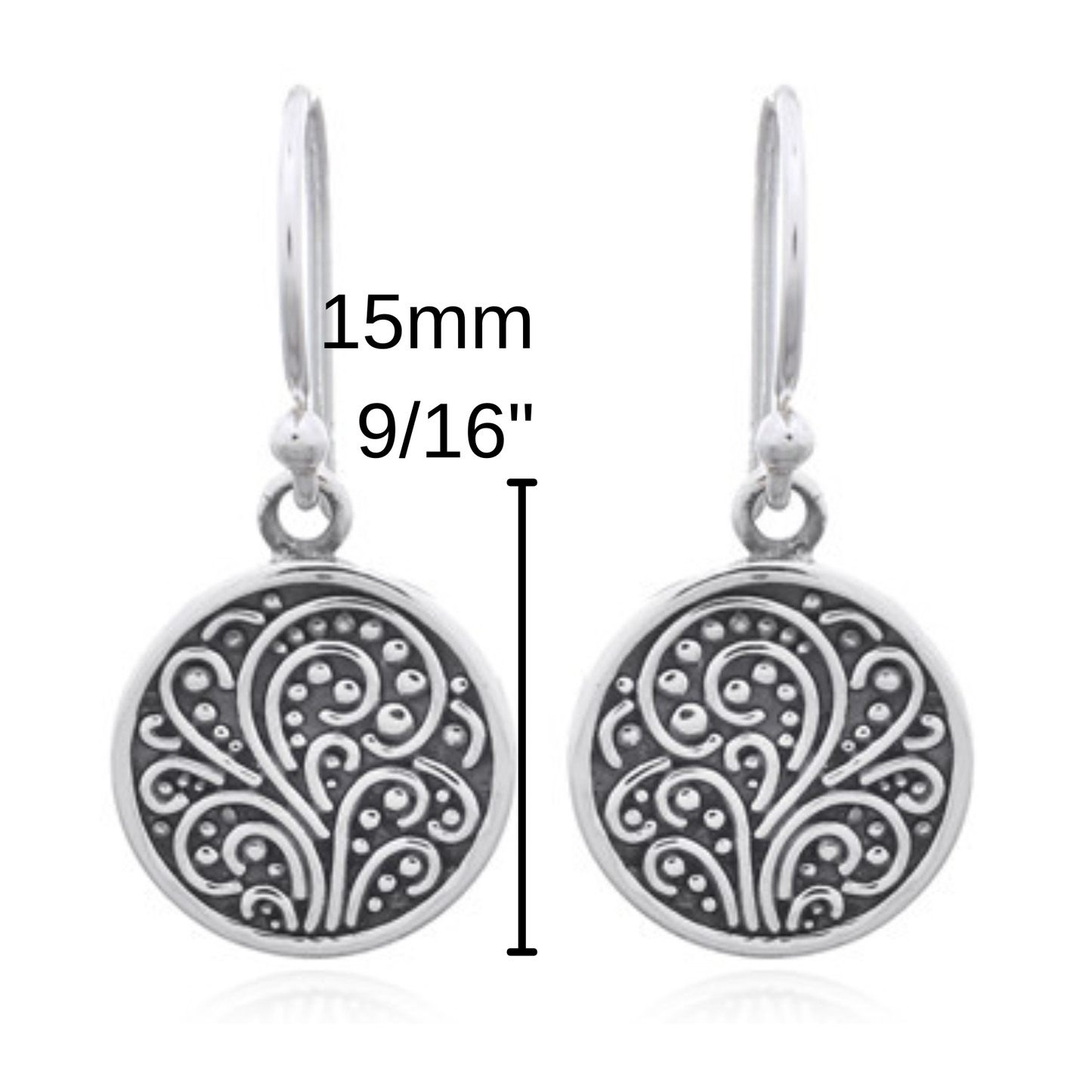 Blowing Wind Medallion Earrings in Sterling Silver