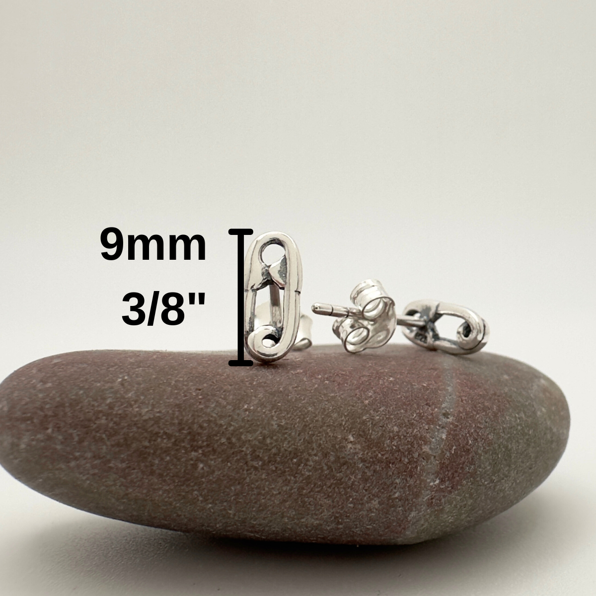 Safety Pin Stud Earrings: Edgy Mini Statement Pair in Sterling Silver
