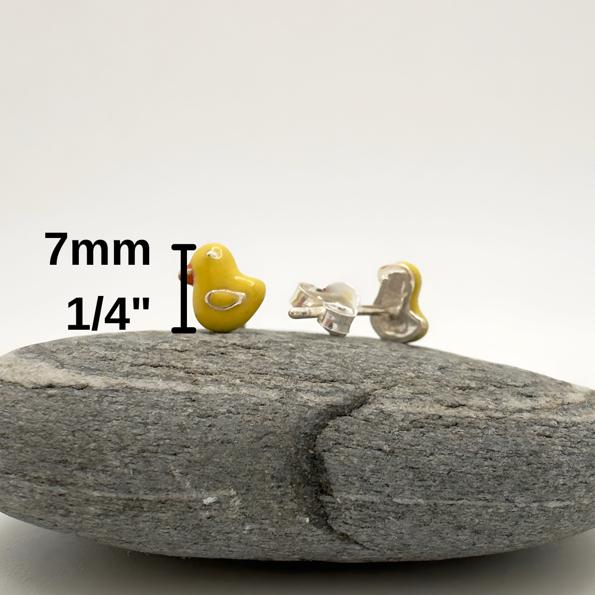 Just Ducky – Sterling Silver & Enamel Stud Earrings