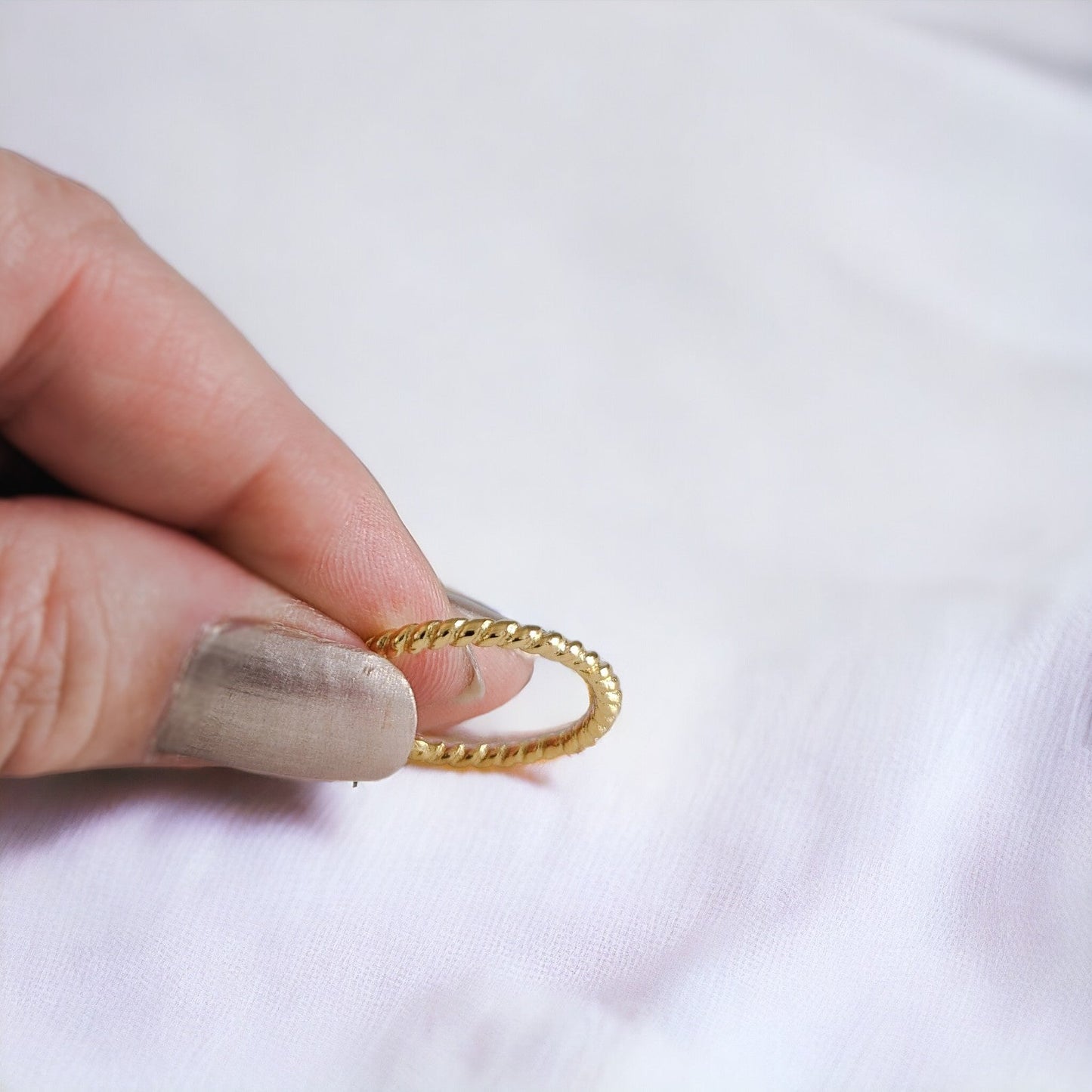 Twisted Band in Gold Plated Sterling Silver