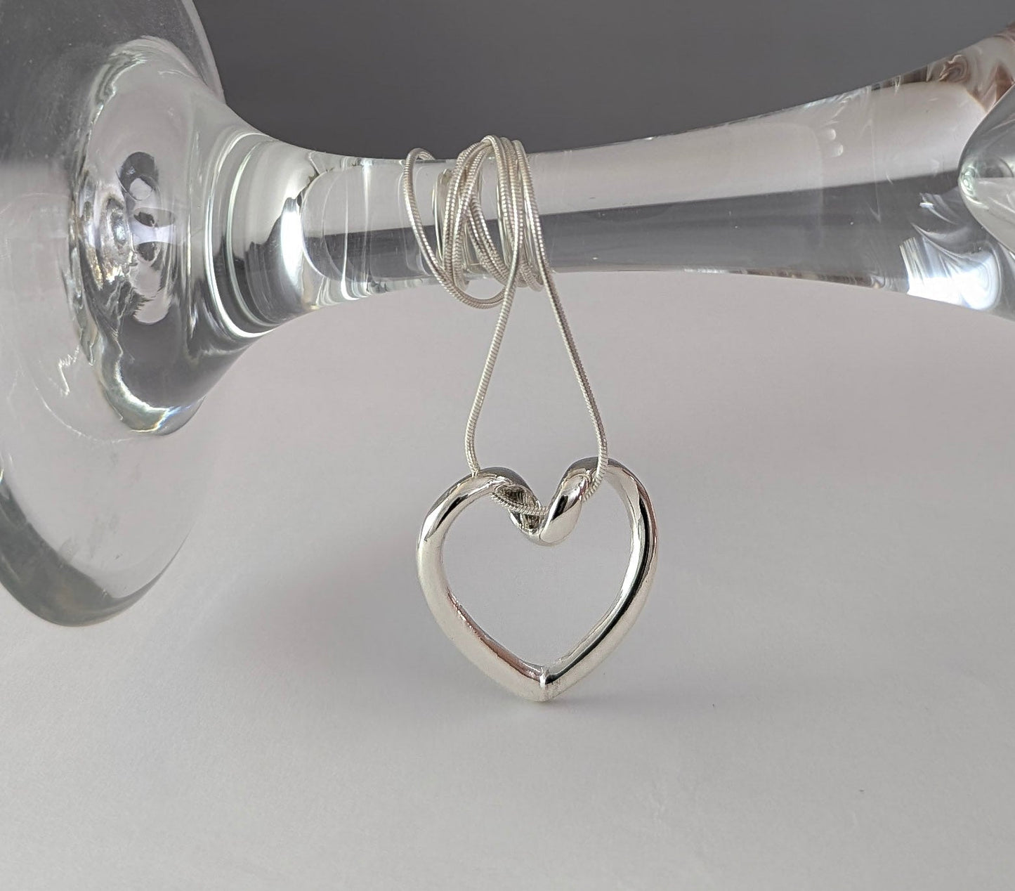 Looped Heart Necklace in Sterling Silver