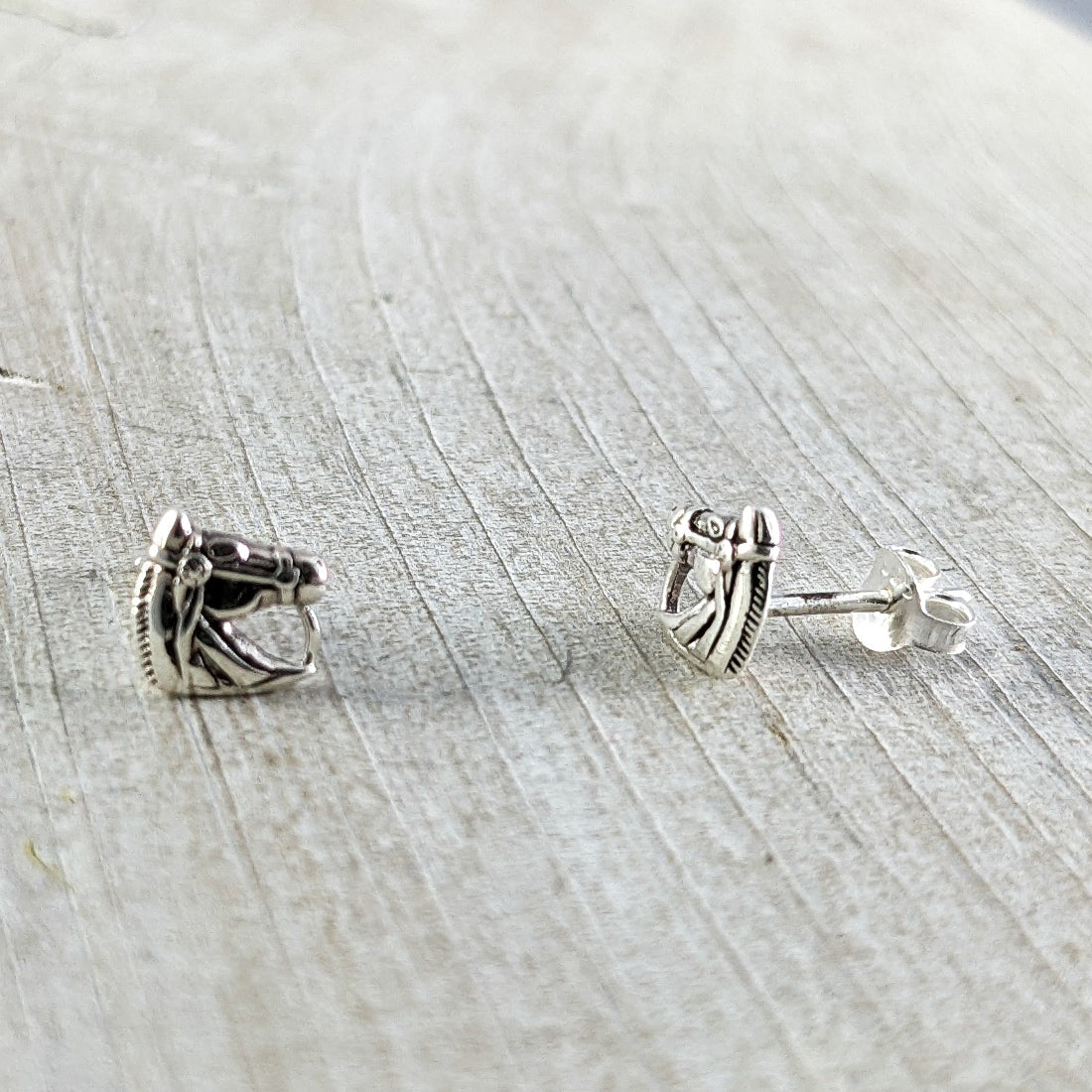 Horse Head Post Earrings in Sterling Silver