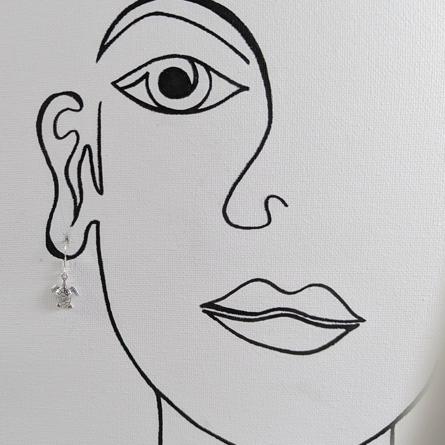 Swimming Turtle Earrings in Sterling Silver