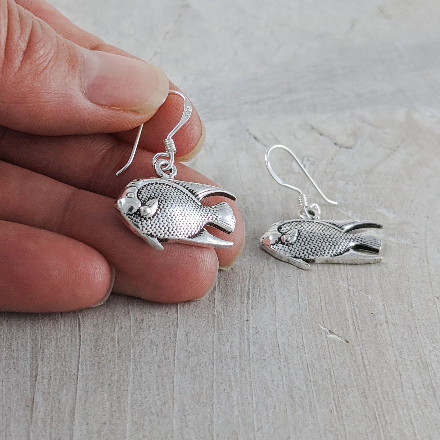 Tropical Fish Earrings in Sterling Silver