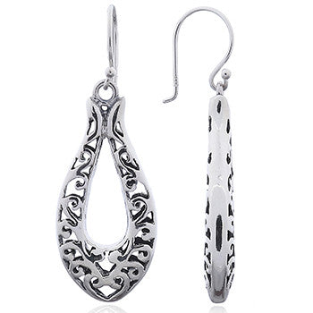 Filigree Dangle Earrings, Sterling Silver