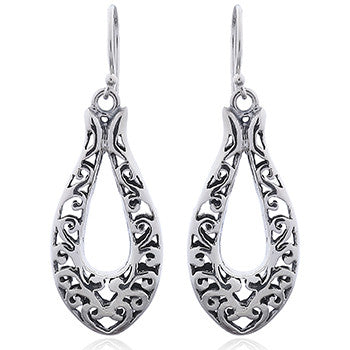 Filigree Dangle Earrings, Sterling Silver