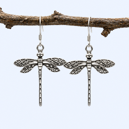 Wings of Change Dragonfly Earrings in Sterling Silver