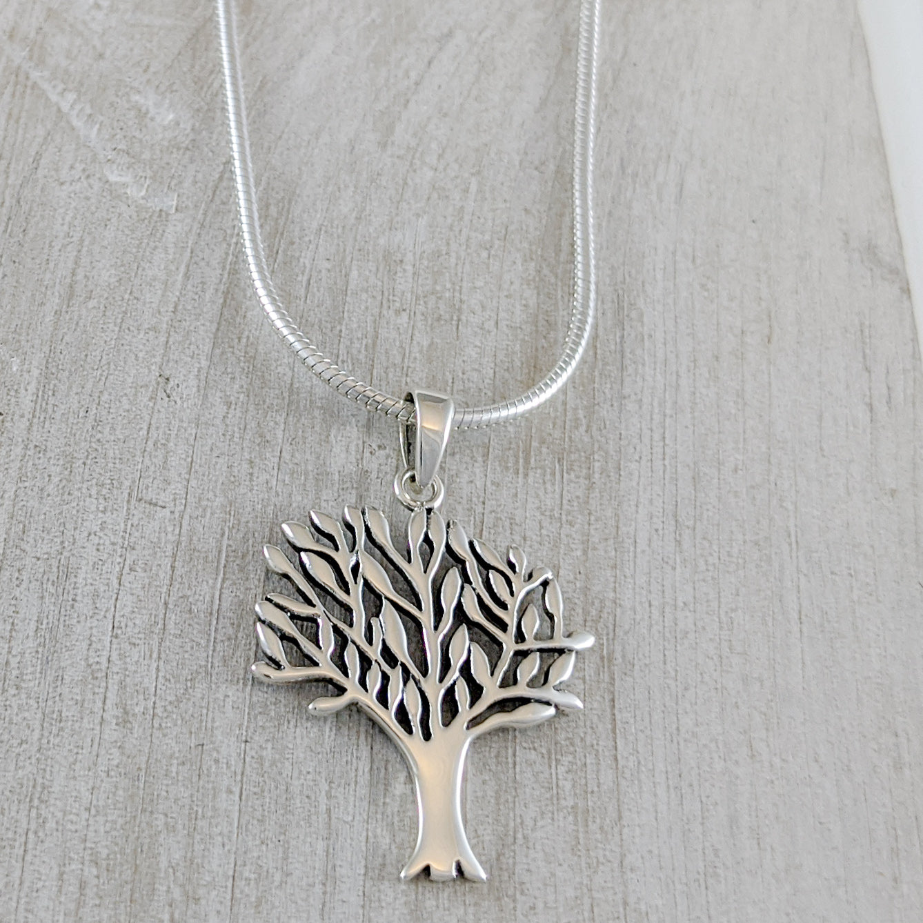 Leafy Tree Necklace in Sterling Silver