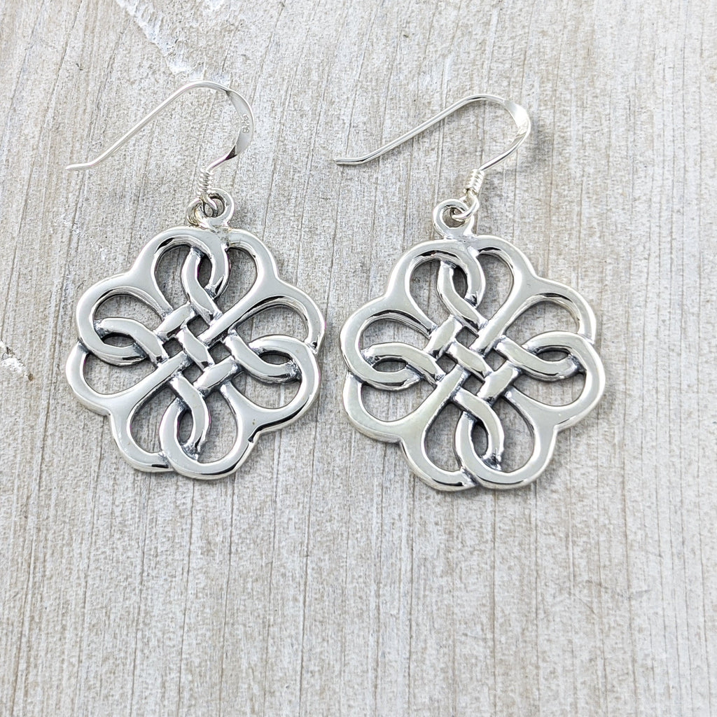 Statement Celtic Knot Earrings in Sterling Silver