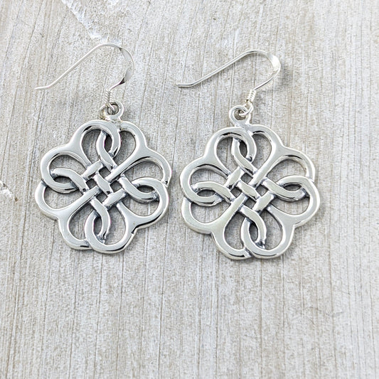 Statement Celtic Knot Earrings in Sterling Silver