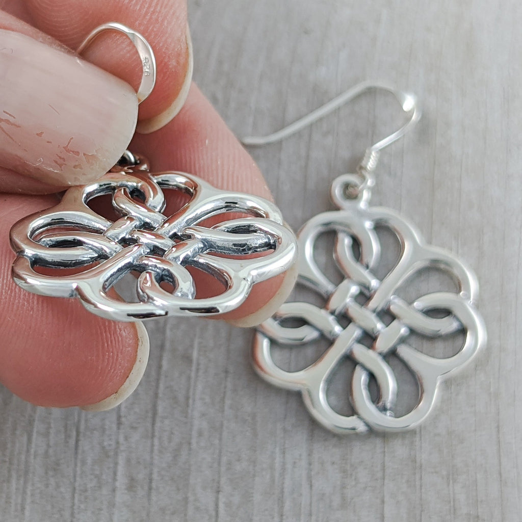 Statement Celtic Knot Earrings in Sterling Silver