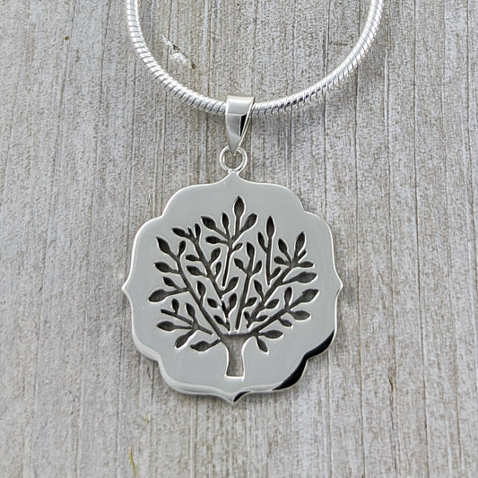 Cut-out Tree of Life Necklace in Sterling Silver