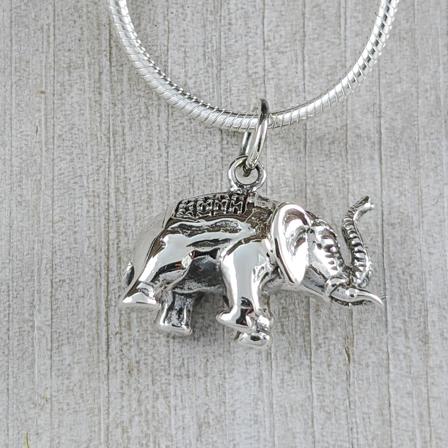 On the Move Elephant Necklace in Sterling Silver