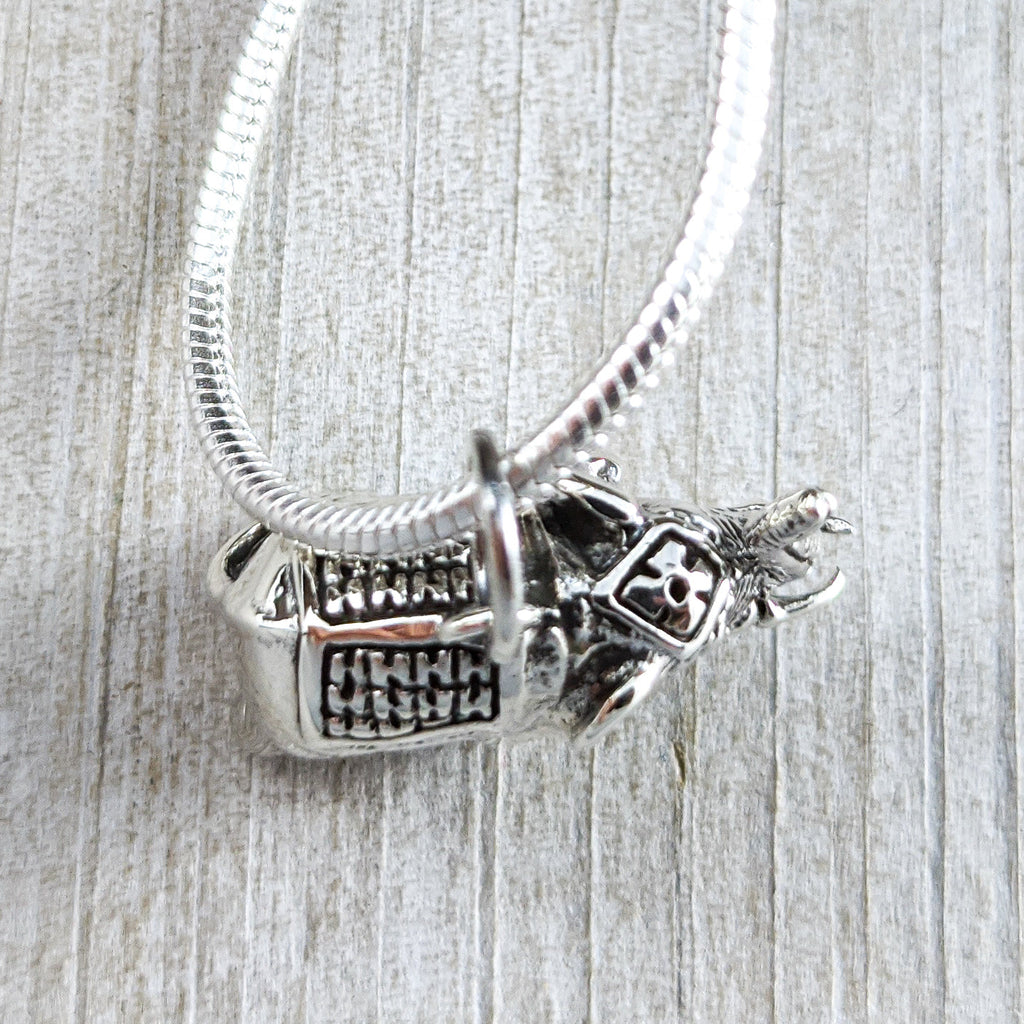 On the Move Elephant Necklace in Sterling Silver