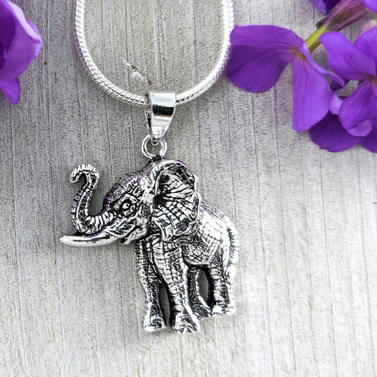 Strength to Carry On, Sterling Silver Elephant Necklace
