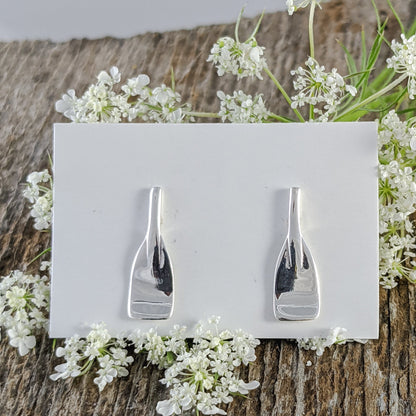 Paddle Stud Earrings in Sterling Silver