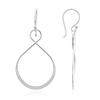 Unsymmetrical Infinity Earrings, Sterling Silver