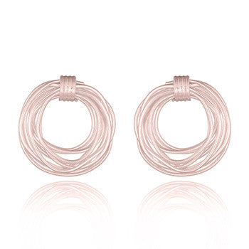 Wire Nest Stud Earrings, Rose Gold Plated Sterling Silver