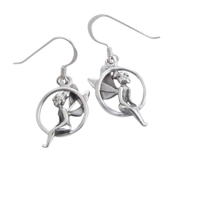 Swinging Fairy Earrings in Sterling Silver