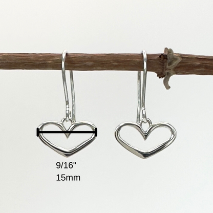 Loving Heart Earrings in Sterling Silver