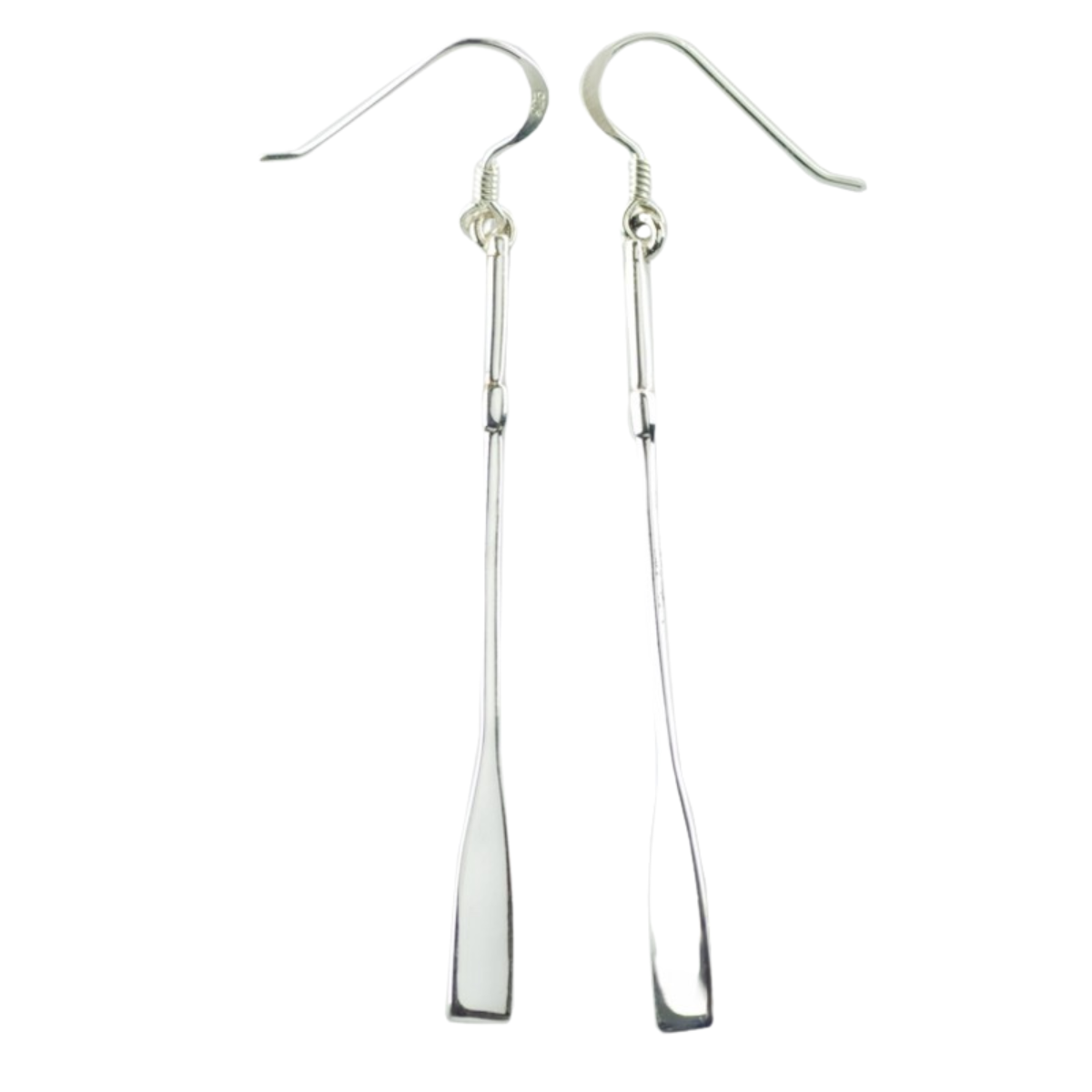 Long Paddle Earrings in Sterling Silver