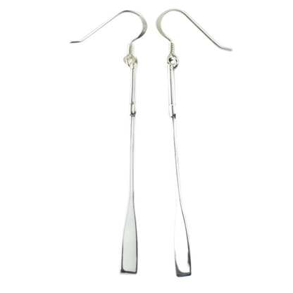 Long Paddle Earrings in Sterling Silver