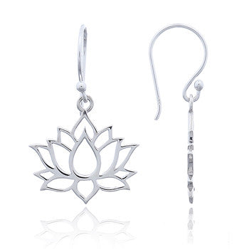 Lotus Flower Earrings in Sterling Silver