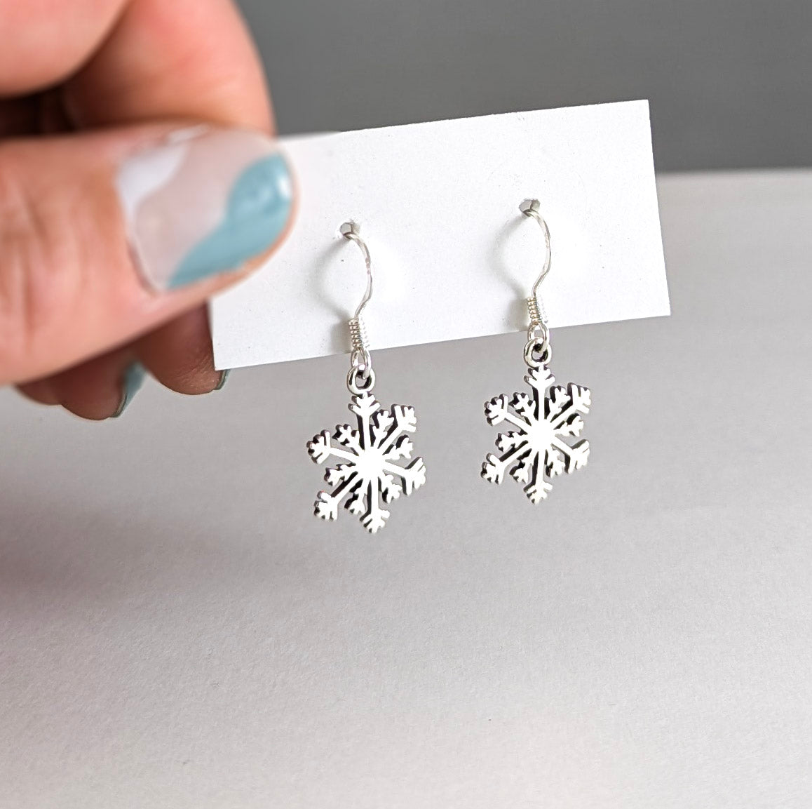 Snowflake Earrings in Sterling Silver