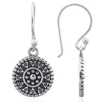 Medallion Earrings in Sterling Silver