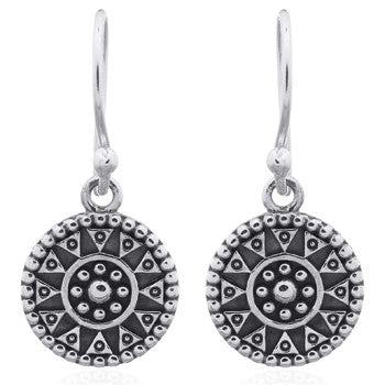 Medallion Earrings in Sterling Silver