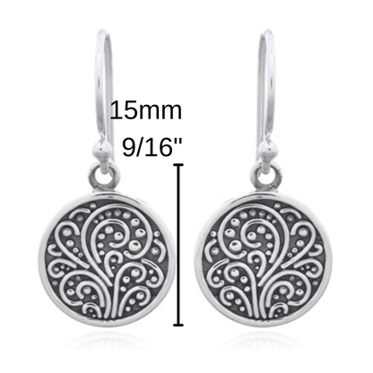 Blowing Wind Medallion Earrings in Sterling Silver