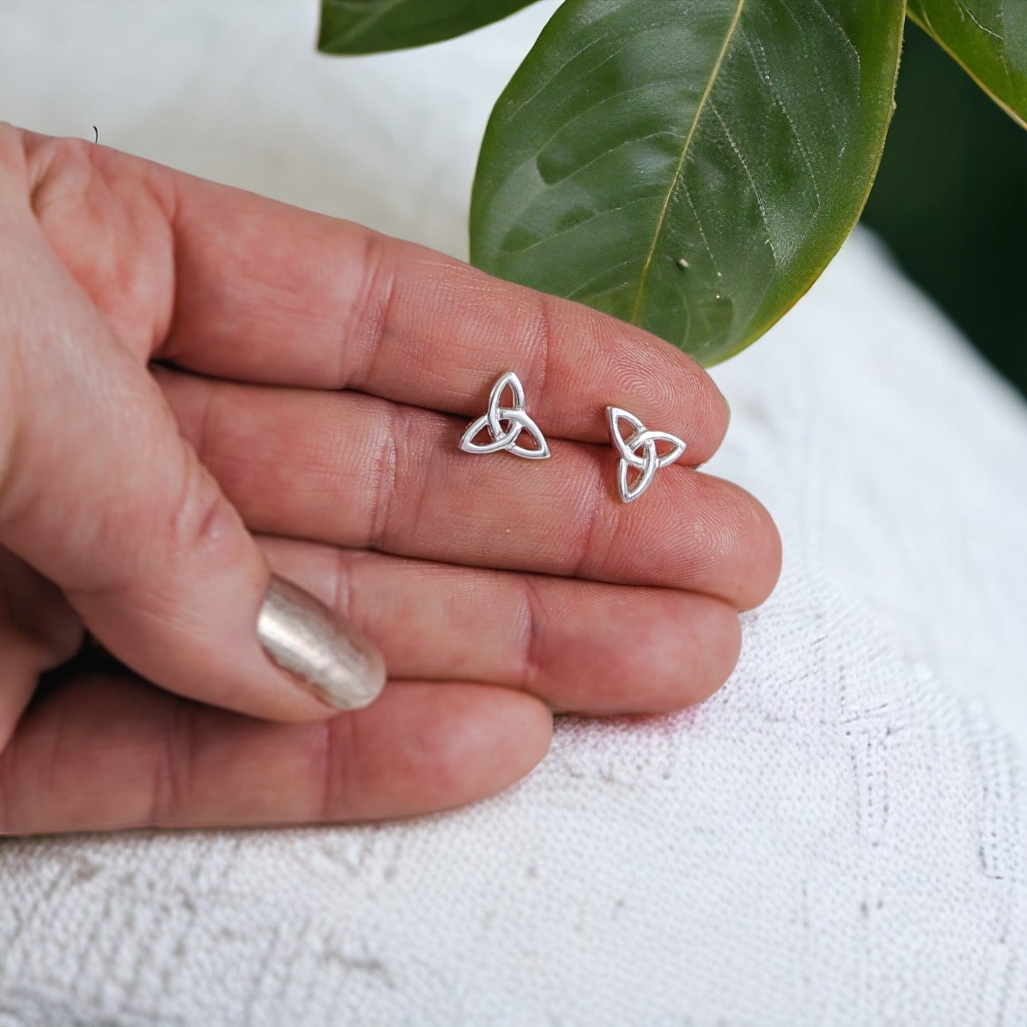 Trinity Knot Stud Earrings in Sterling Silver