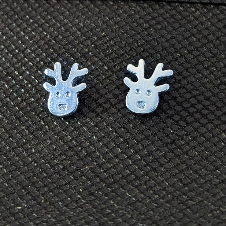 Reindeer Post Earrings in Sterling Silver