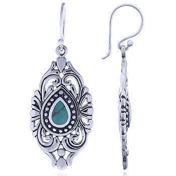 Vintage-look Earrings in Turquoise and Sterling Silver