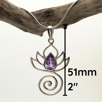 Radiant Lotus Amethyst Necklace