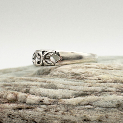 Fluttering Grace: Butterfly Motif Ring in Sterling Silver