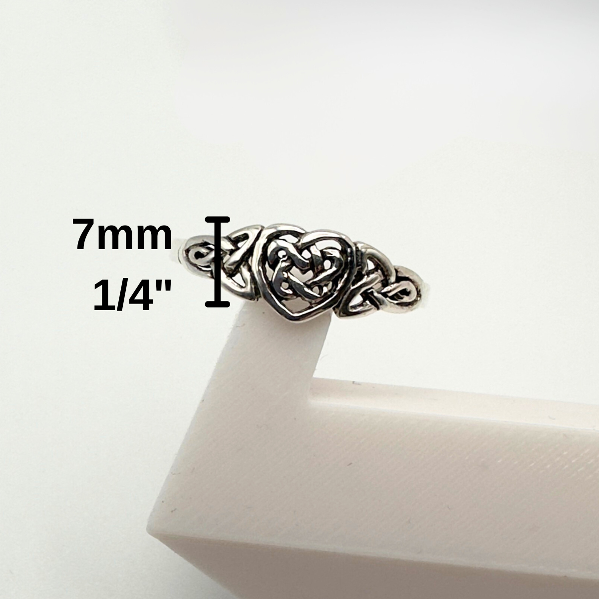 Forever Intertwined: Celtic Heart Knot Ring in Sterling Silver