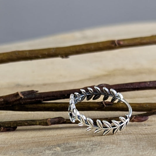 Laurel Leaf Ring in Sterling Silver