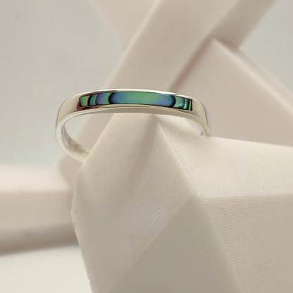 Moonlit Shore Ring – Sterling with Abalone Accent