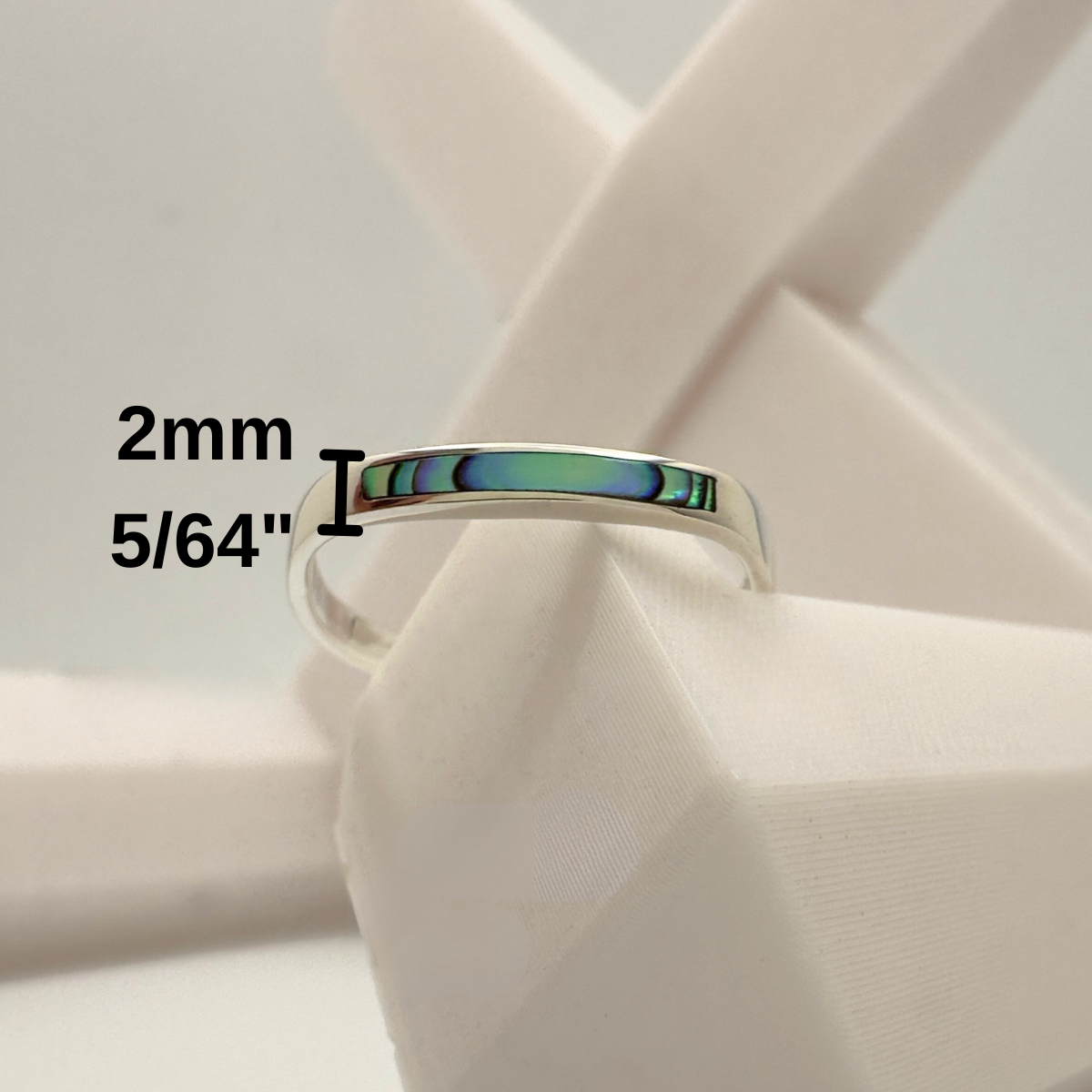 Moonlit Shore Ring – Sterling with Abalone Accent