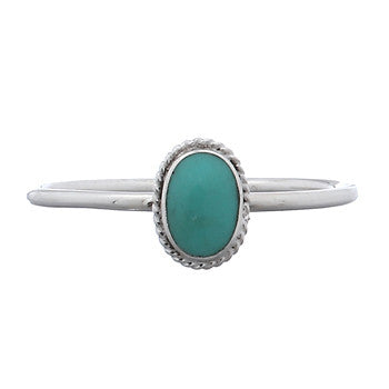 Dainty Antique-Look Turquoise Ring in Sterling Silver