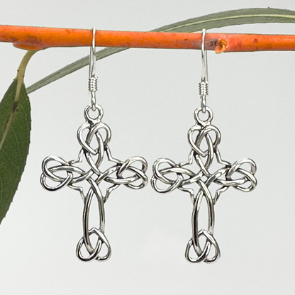 Never Ending Heart Cross Earrings  – Meaningful Symbolism in a Lightweight Dangle