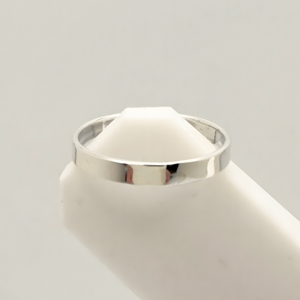 Silver ring on a white background
