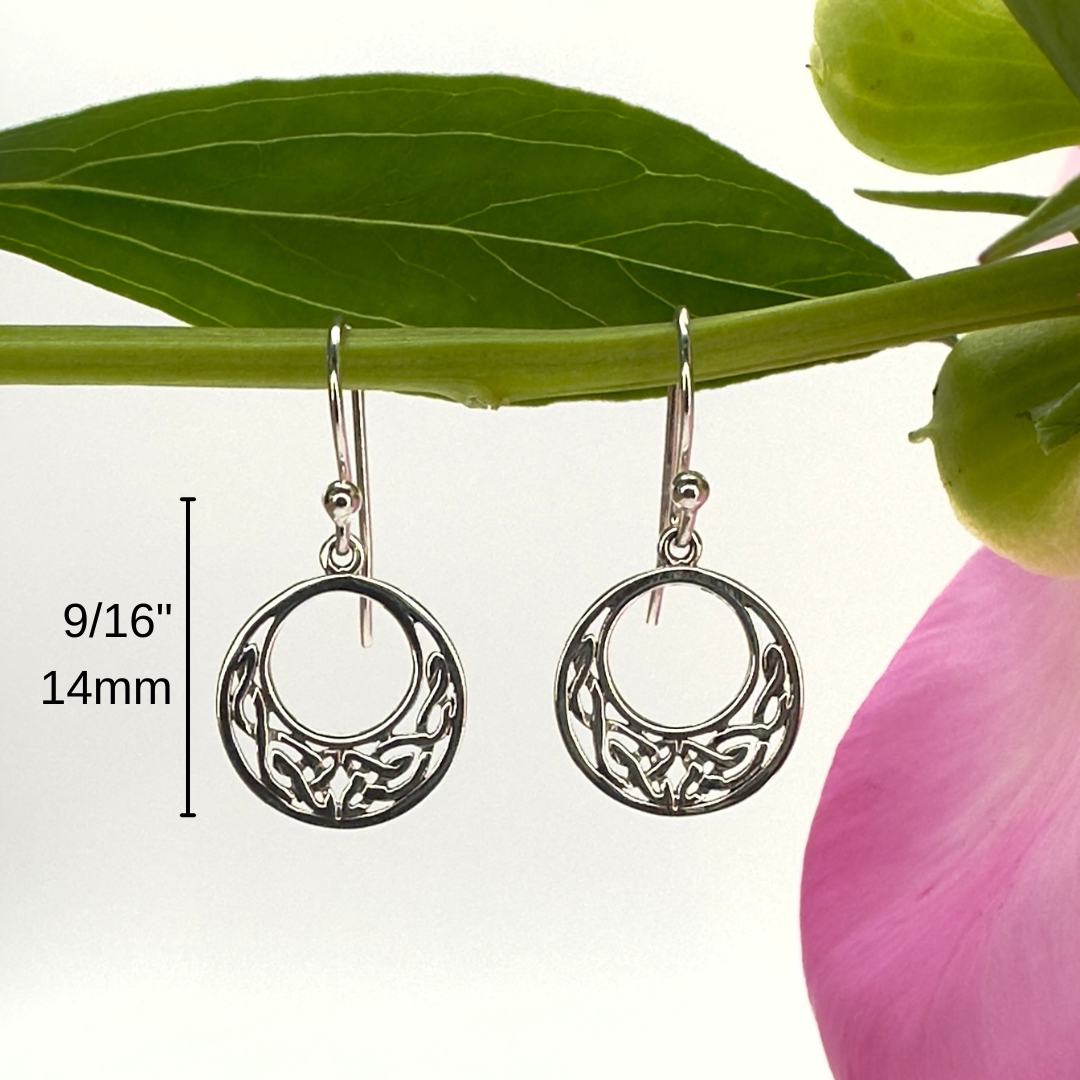 Open Round Celtic Knot Earrings in Sterling Silver