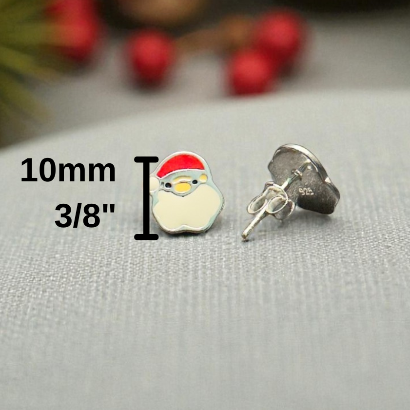 Santa Earrings – Post Earrings with Holiday Charm